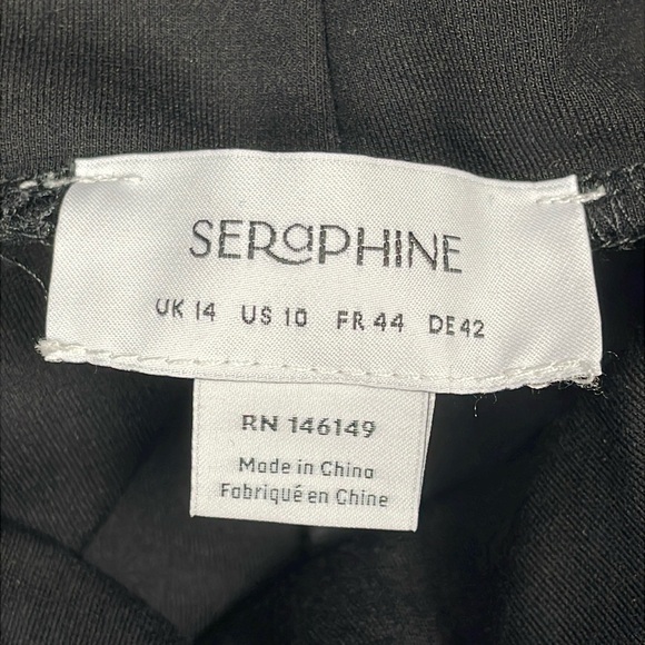 New Seraphine Vanessa Turtleneck Long Sleeve Maternity Dress Black Sz 10 - Picture 7 of 16